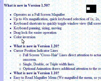 The Magnifier Full Screen operation